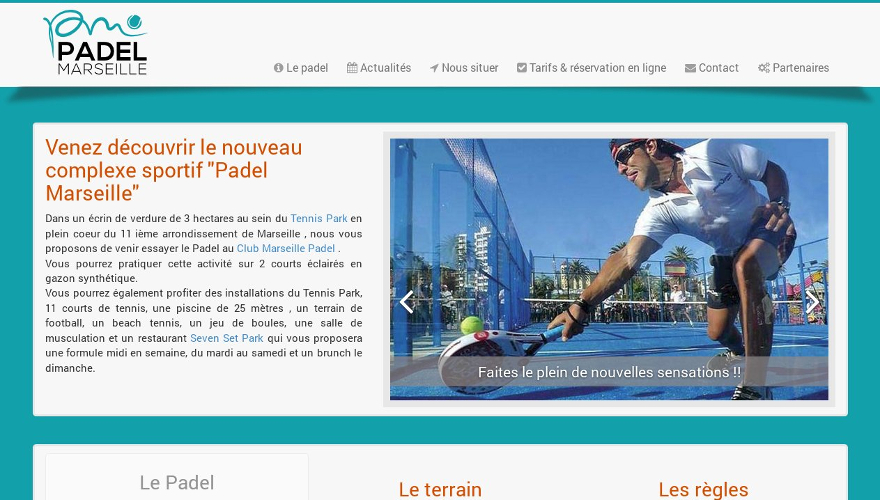 Conception et Réalisation site web marseille - Complexe sportif padel marseille